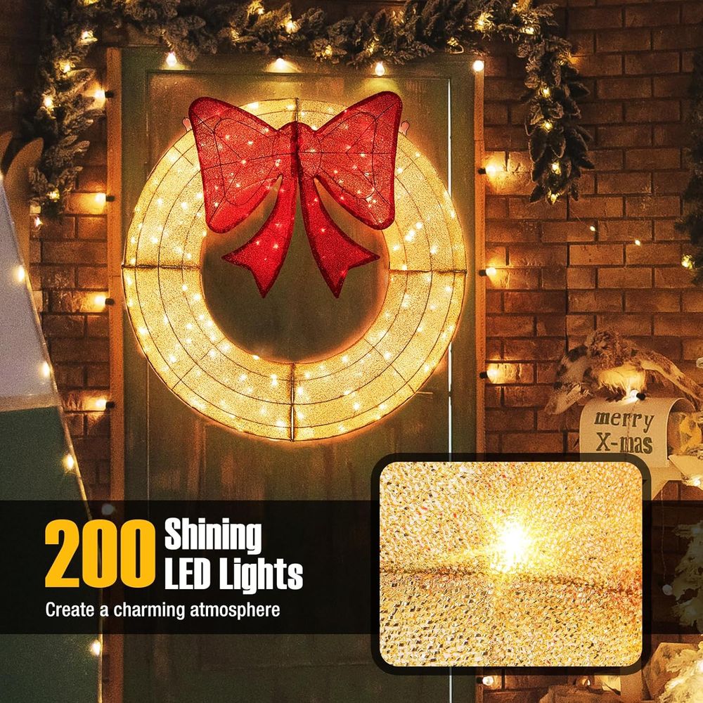 48 Inch Pre-Lit Christmas Wrea - огляд і ціна Christmas Lights Outdoor