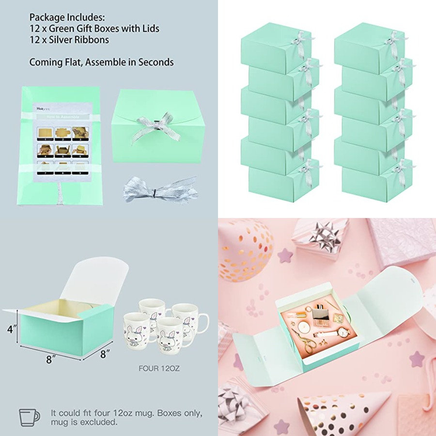 12 Sets Turquoise Green Gift B - огляд і ціна Gift Box Wrap Set