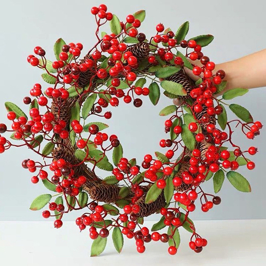 Artificial Rattan Frame Home R - огляд і ціна Christmas Wreath Fake