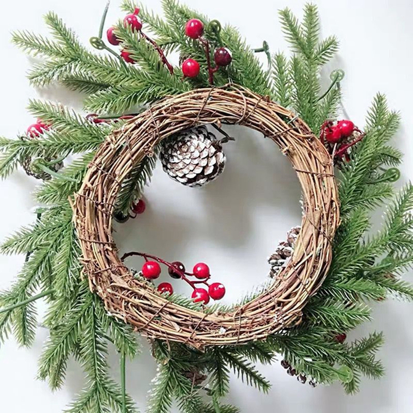 Artificial Rattan Frame Home R - огляд і ціна Christmas Wreath Fake