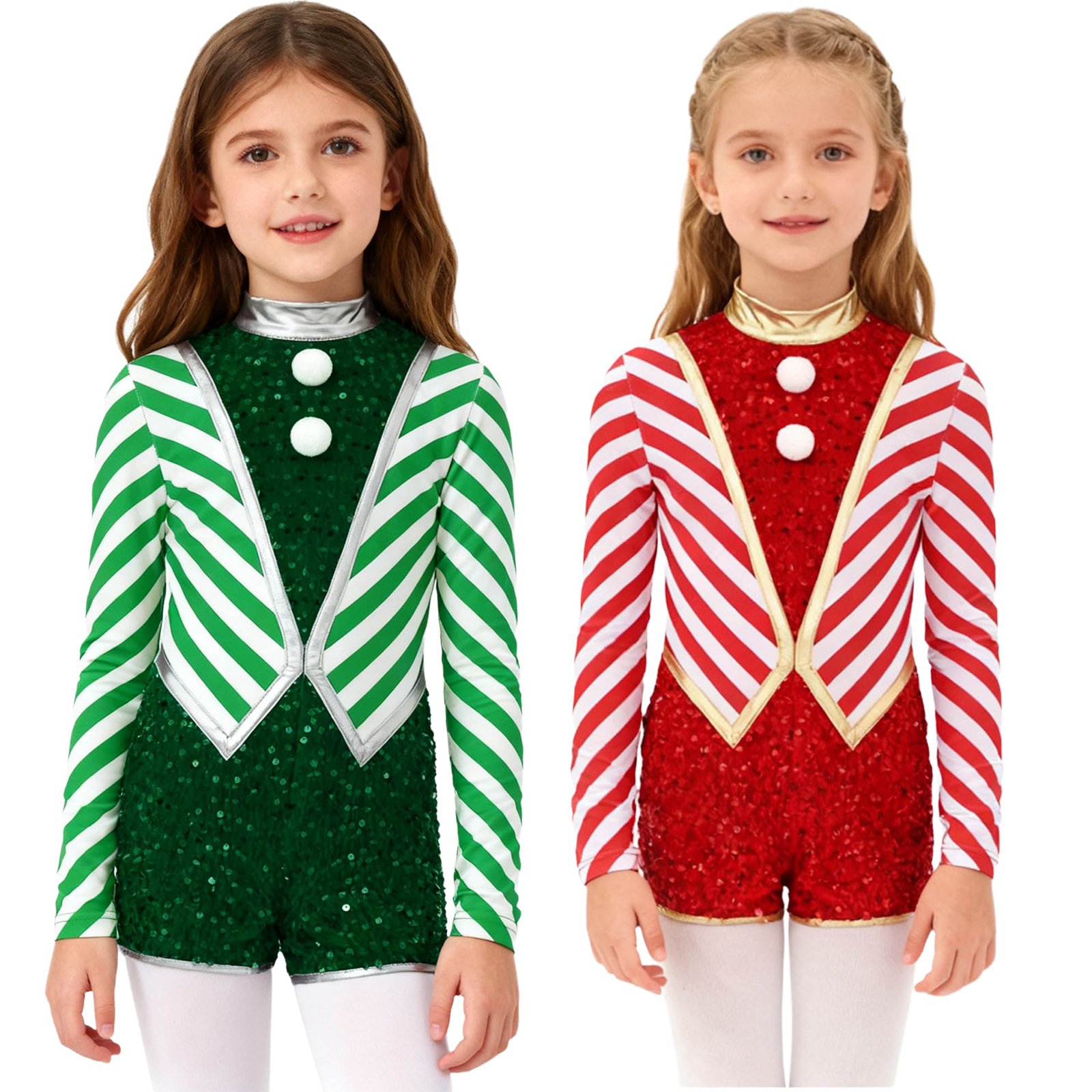 Kids Girls Long Sleeve Sequin  - огляд і ціна Elf Costume Christmas
