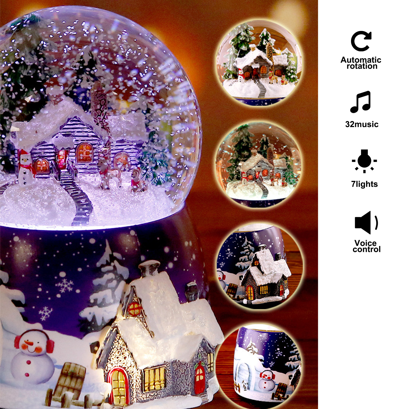 1 Pcs Resin Music Box Crystal  - огляд і ціна Snow Globe Musical