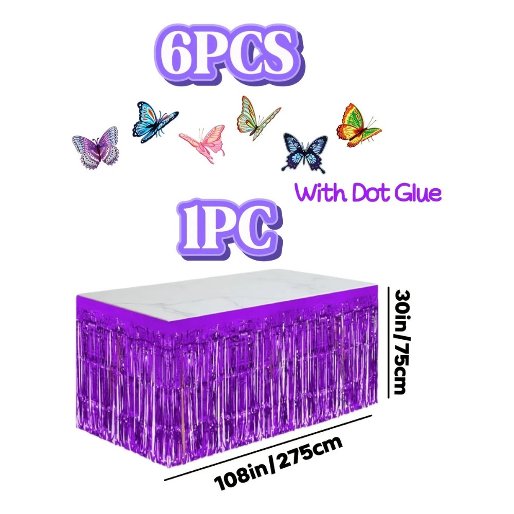 7Pcs Purple Metallic Foil Tabl - огляд і ціна Christmas Table Runner