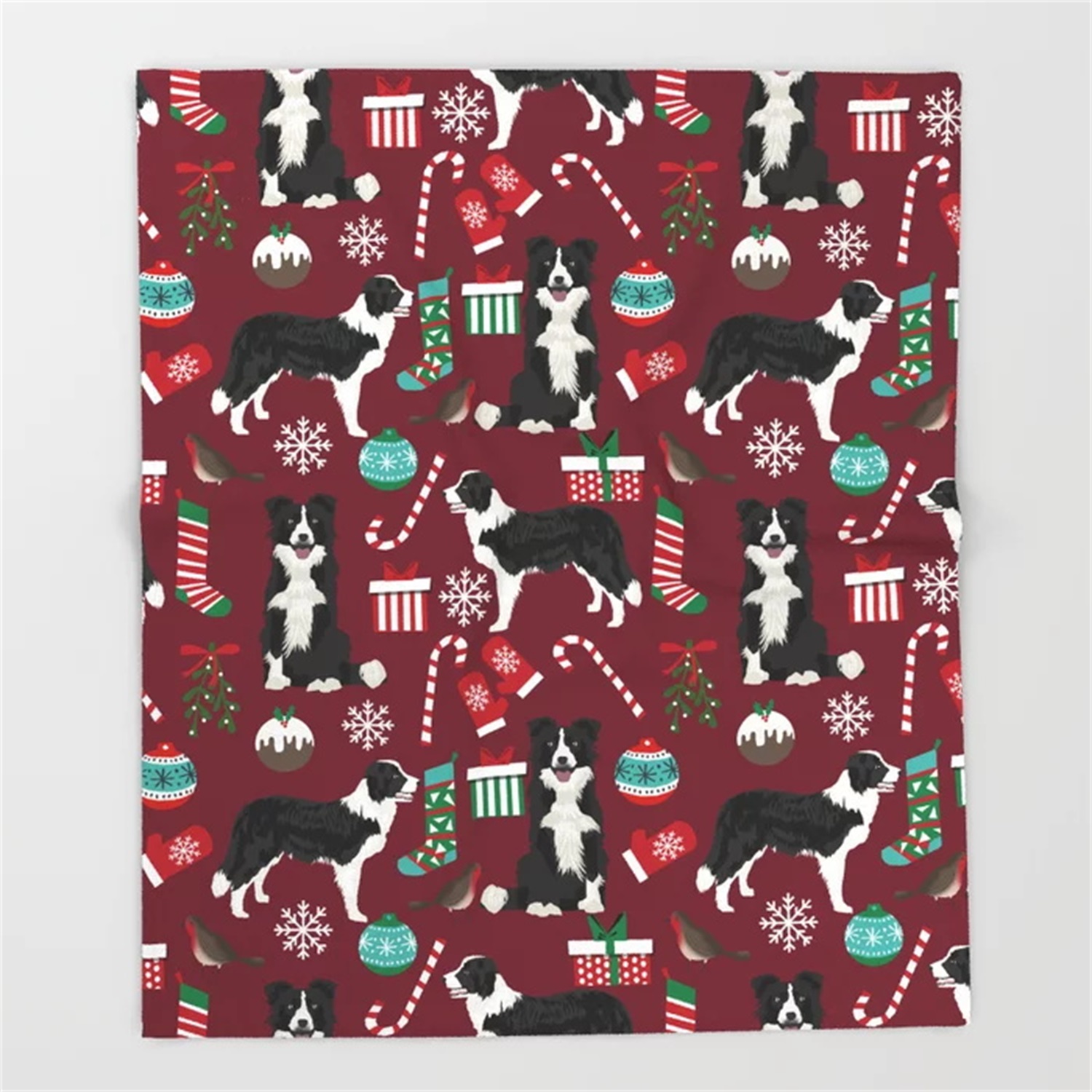 Border Collie Christmas Stocki - огляд і ціна Christmas Throw Blanket