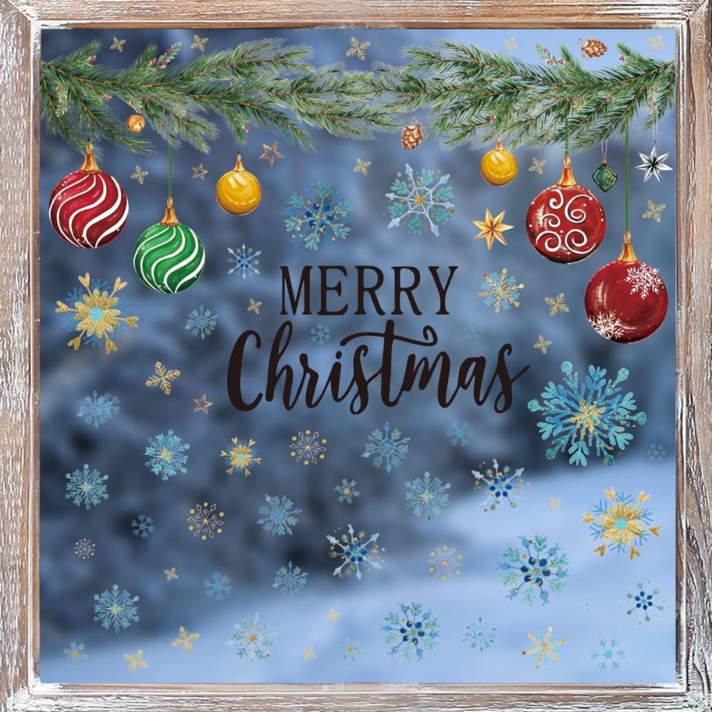 221 PCS Christmas Window Cling - огляд і ціна Snowflake Window Decal