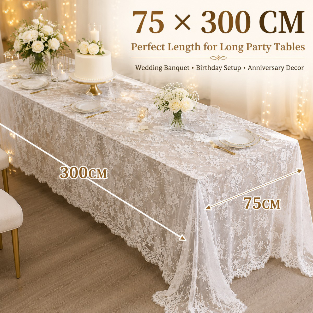 White Floral Lace Table Runner - огляд і ціна Christmas Table Runner