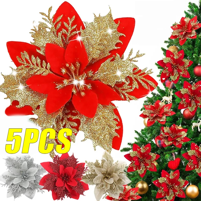 5PCS Christmas Flowers Christm - огляд і ціна Christmas Tree Artificial