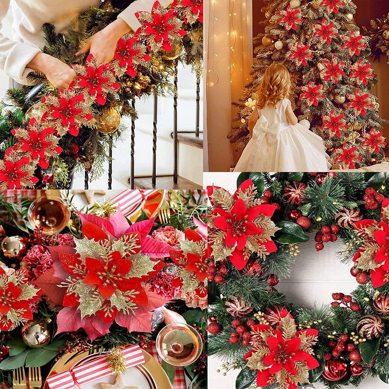 5PCS Christmas Flowers Christm - огляд і ціна Christmas Tree Artificial