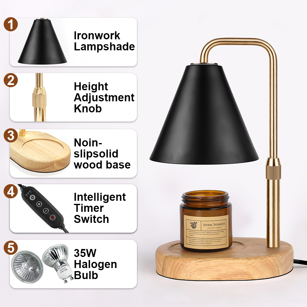 Black Candle Warmer Lamp with  - огляд і ціна Holiday Candle Set