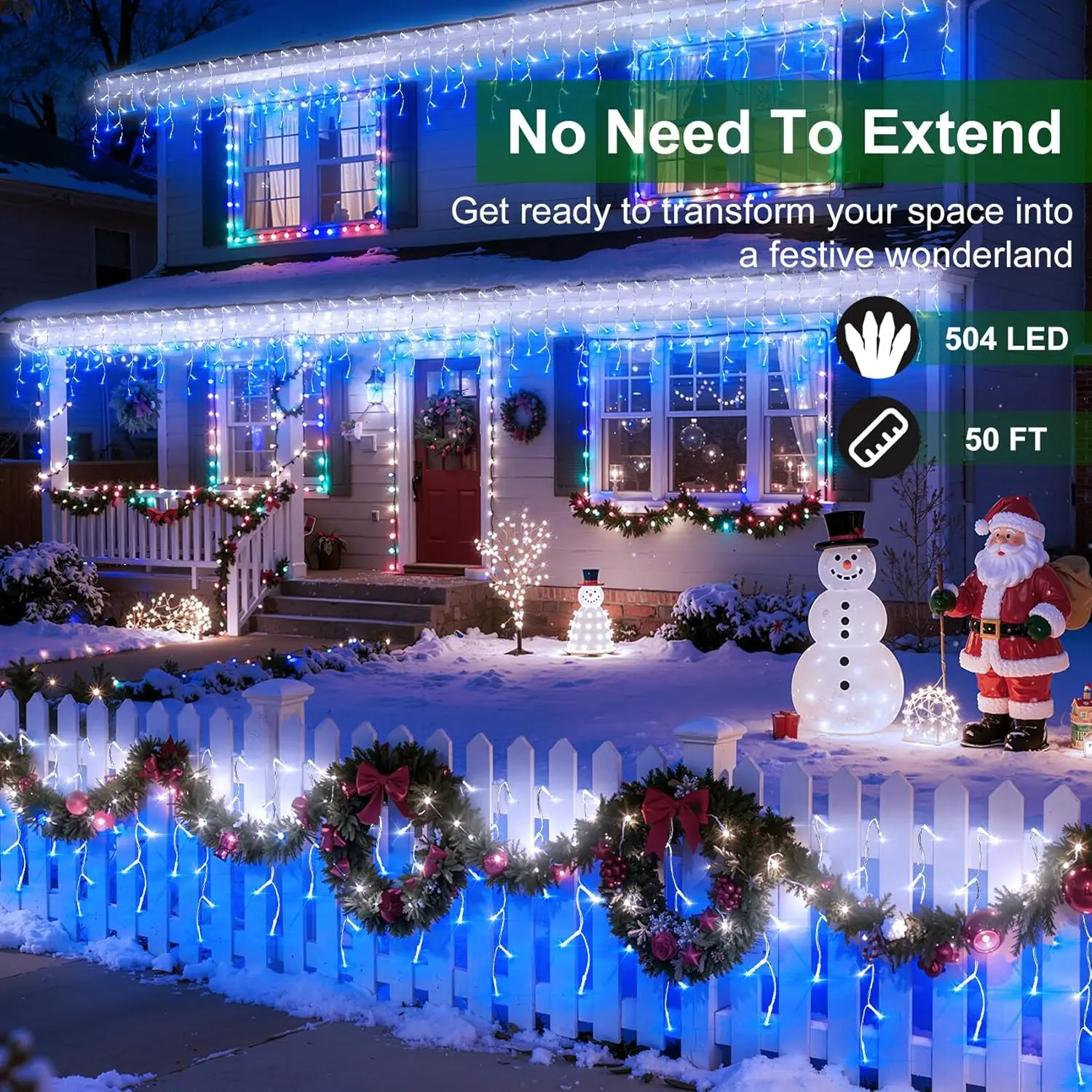 50ft 504 LED Icicle Lights, 12 - огляд і ціна Led Fairy String Lights