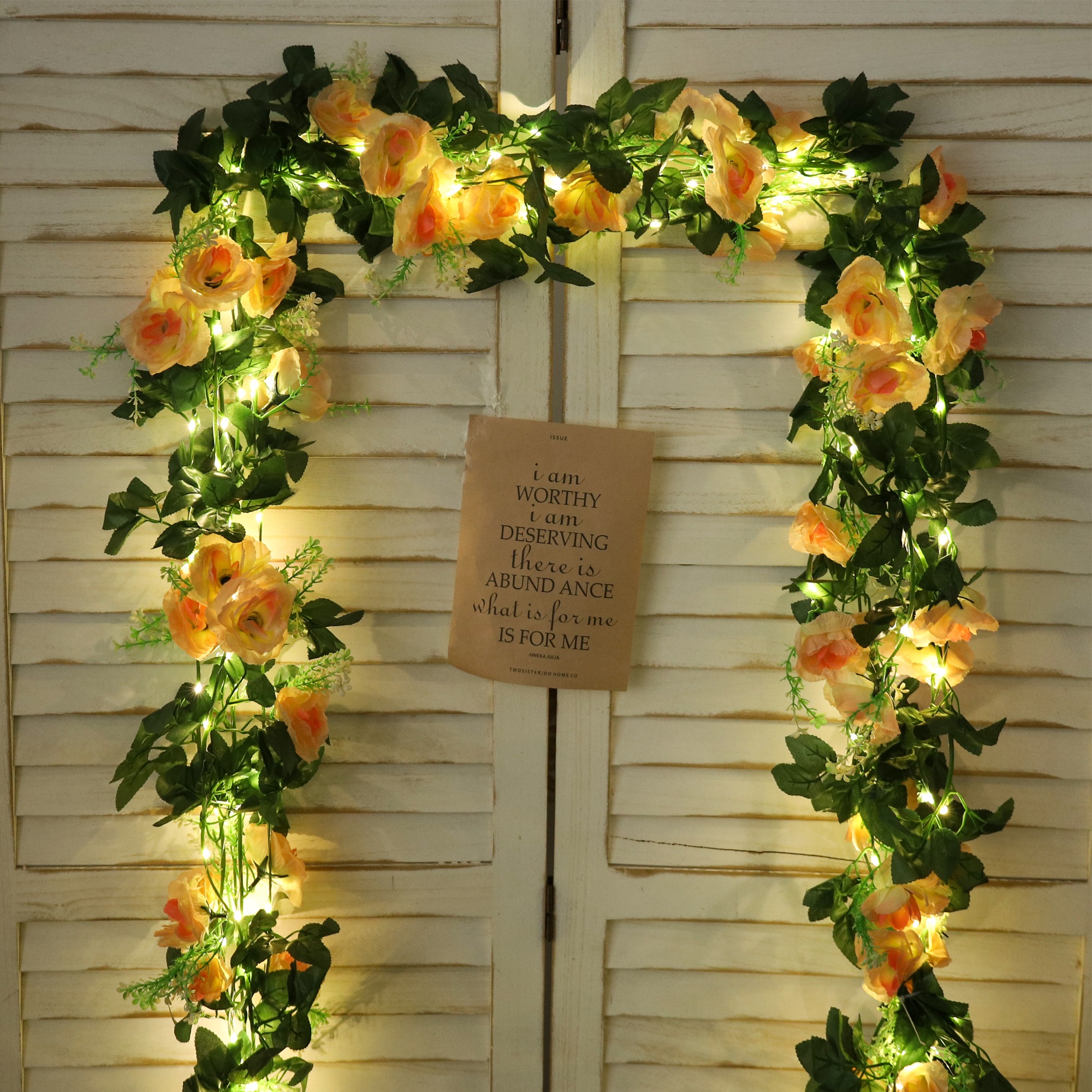 Rose LED Vine Light String Art - огляд і ціна Christmas Wreath Fake