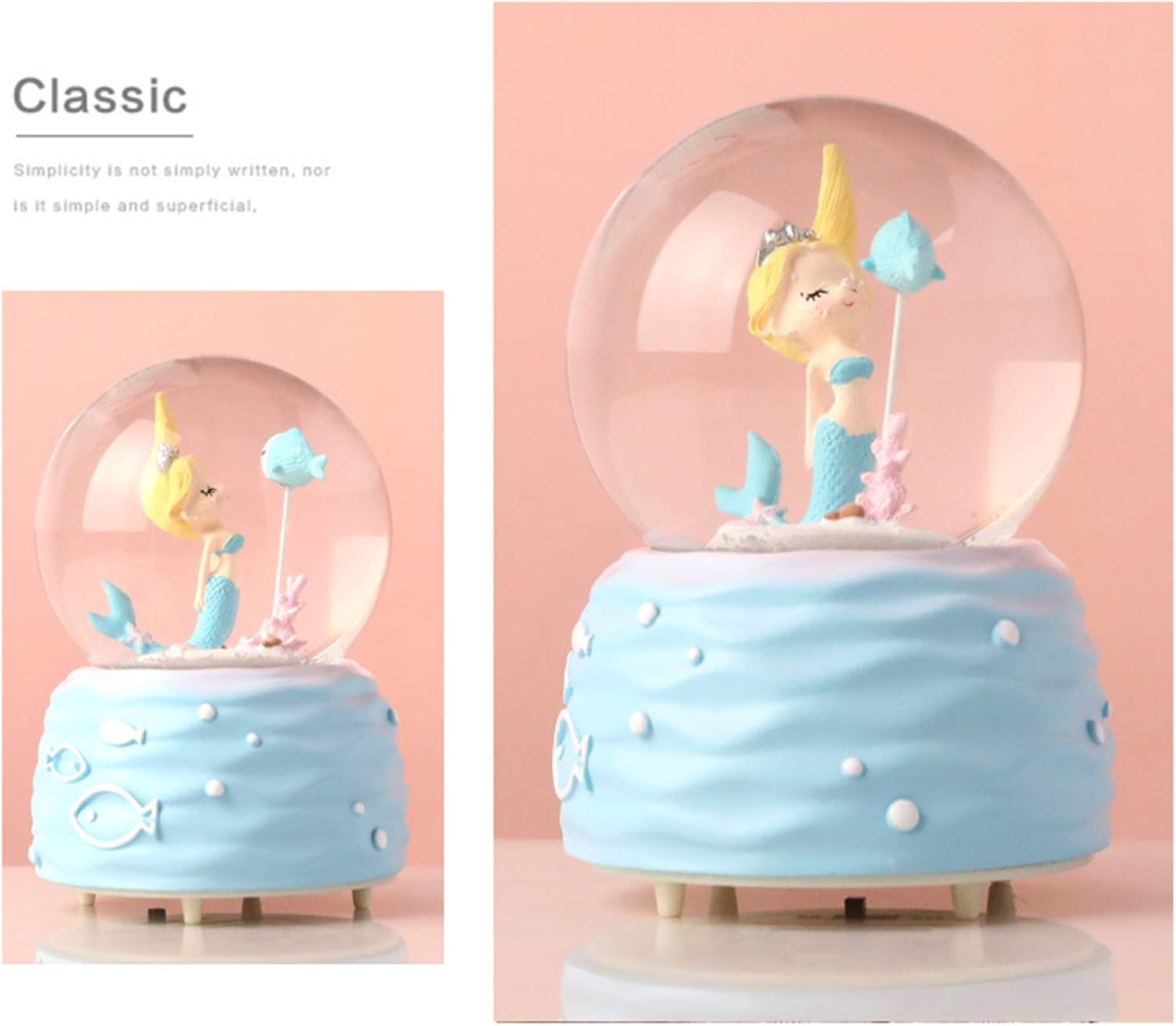 Mermaid Snow Globe Music Box w - огляд і ціна Snow Globe Musical