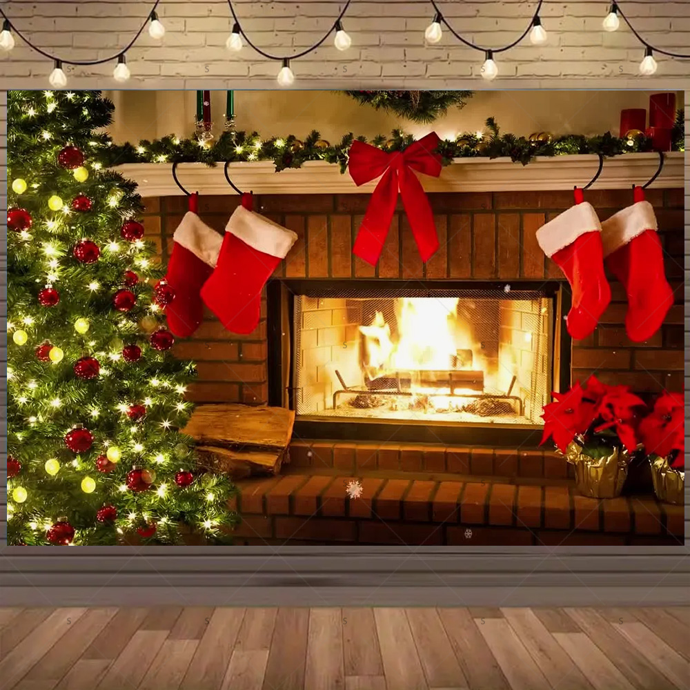 Christmas Photography Backdrop - огляд і ціна Christmas Stocking Hanging
