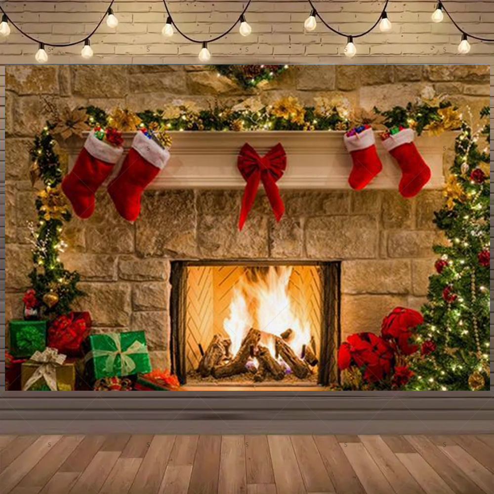 Christmas Photography Backdrop - огляд і ціна Christmas Stocking Hanging