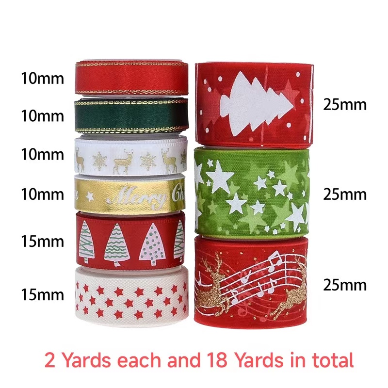 9pcs Christmas Ribbons Set Fes - огляд і ціна Gift Box Wrap Set