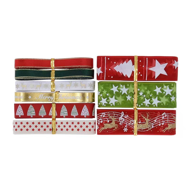 9pcs Christmas Ribbons Set Fes - огляд і ціна Gift Box Wrap Set
