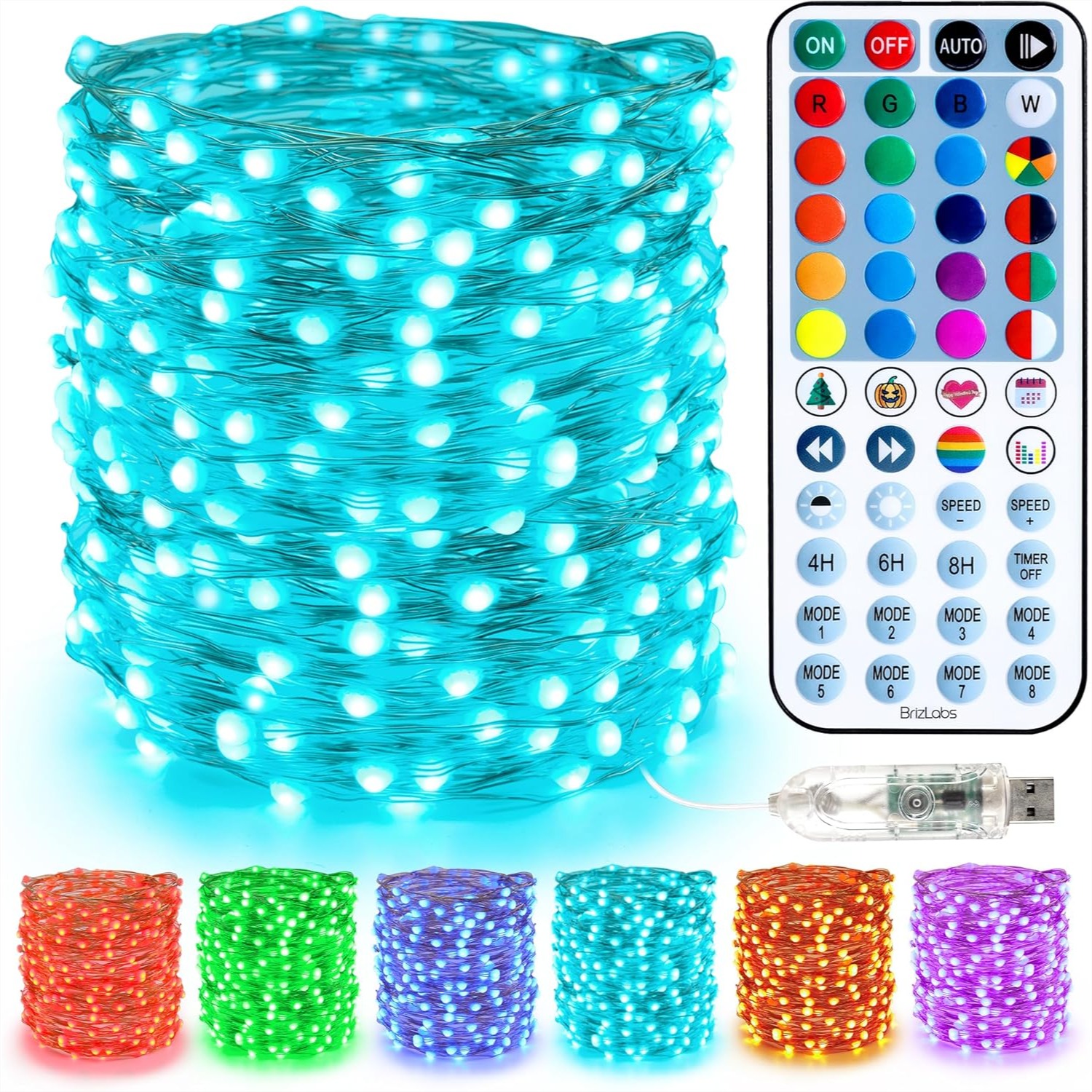 33ft 100 LED Red White Blue Fa - огляд і ціна Led Fairy String Lights