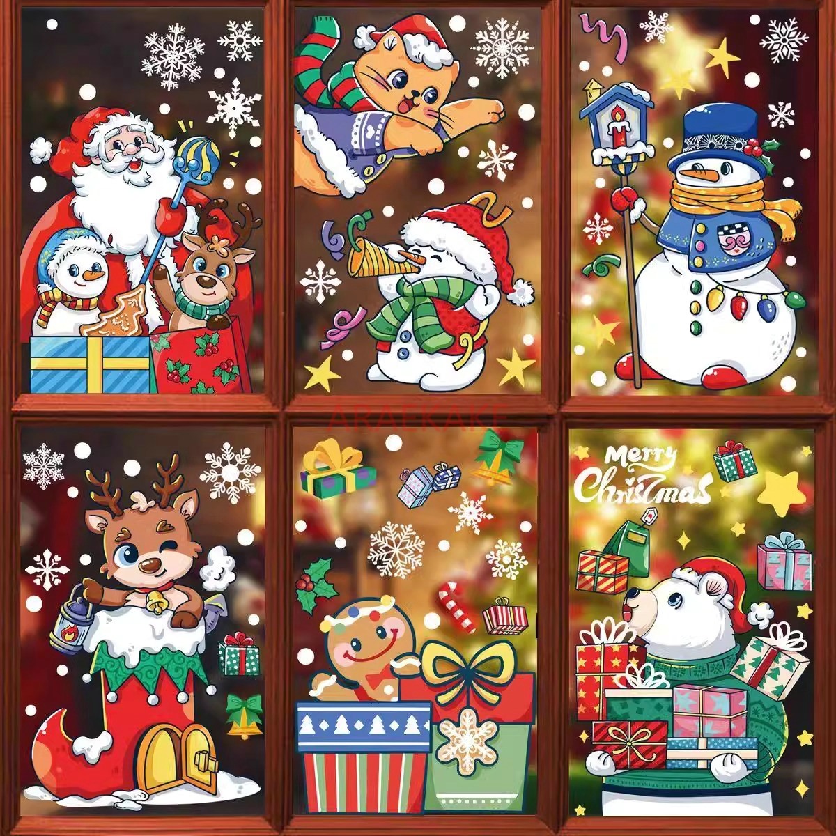 1set Snowman Static Window Sti - огляд і ціна Snowflake Window Decal