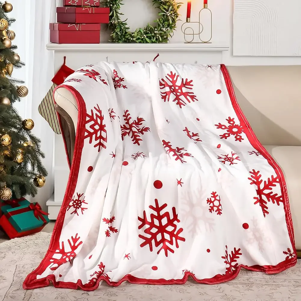 Red Snowflake Blanket Super So - огляд і ціна Christmas Throw Blanket