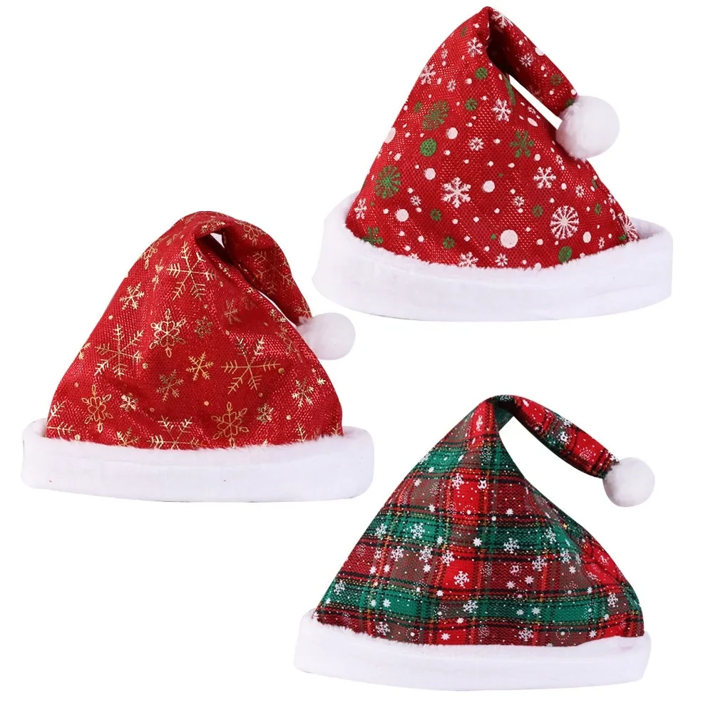 Thick Christmas Hat Red Checke - огляд і ціна Santa Hat Plush