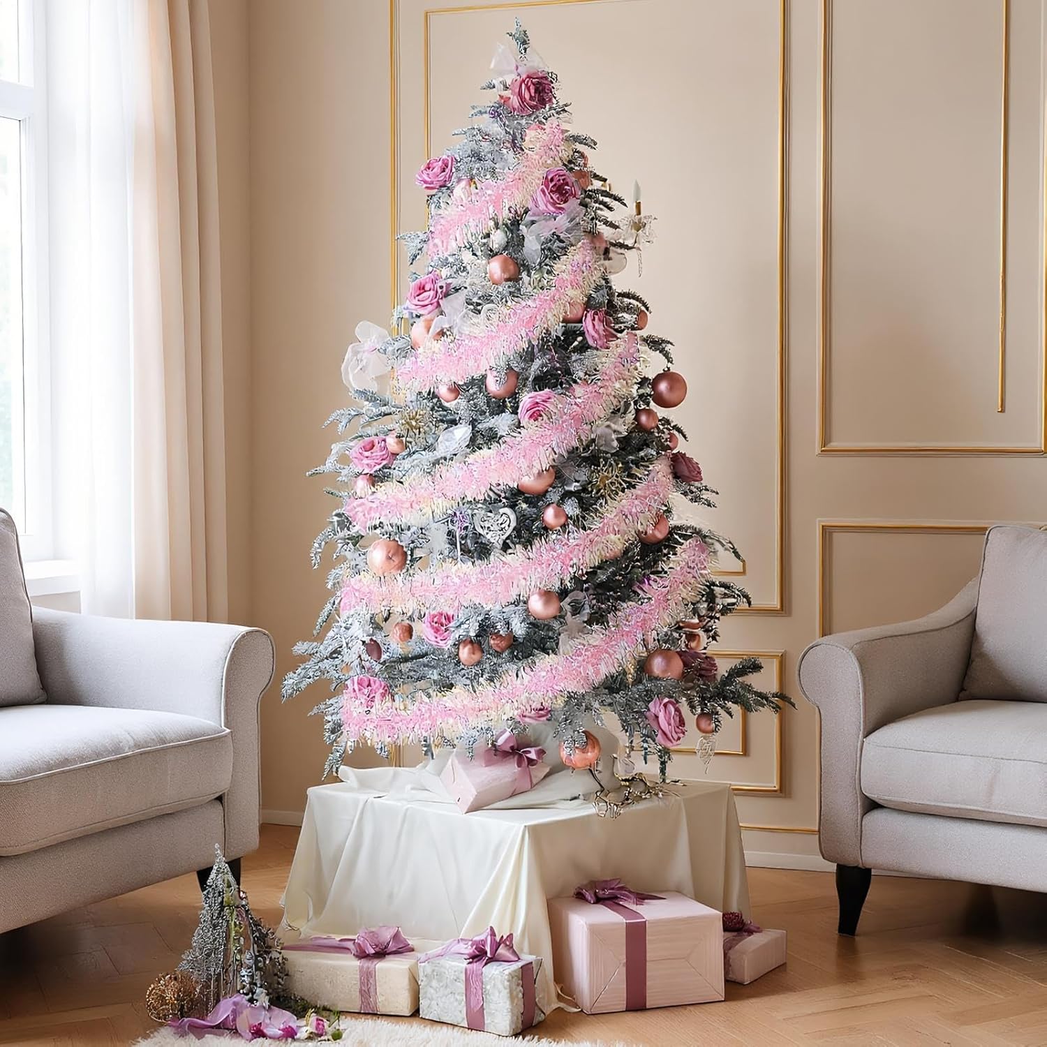 2M Pink Christmas Tinsel Garla - огляд і ціна Tinsel Garland Decoration