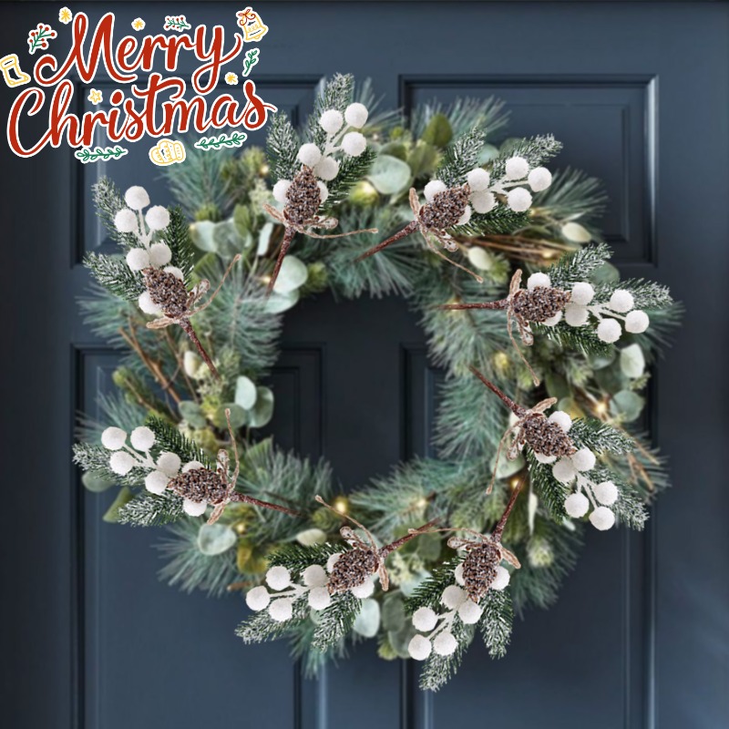 Christmas Artificial White Ber - огляд і ціна Christmas Wreath Fake