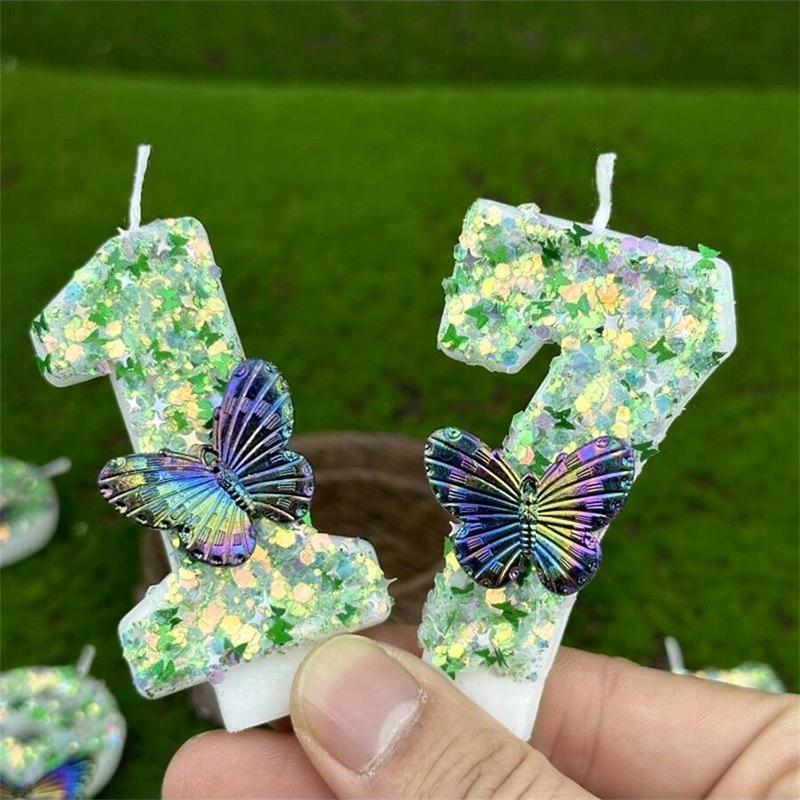 1Pc Green Sequins Number 0-9 B - огляд і ціна Holiday Candle Set