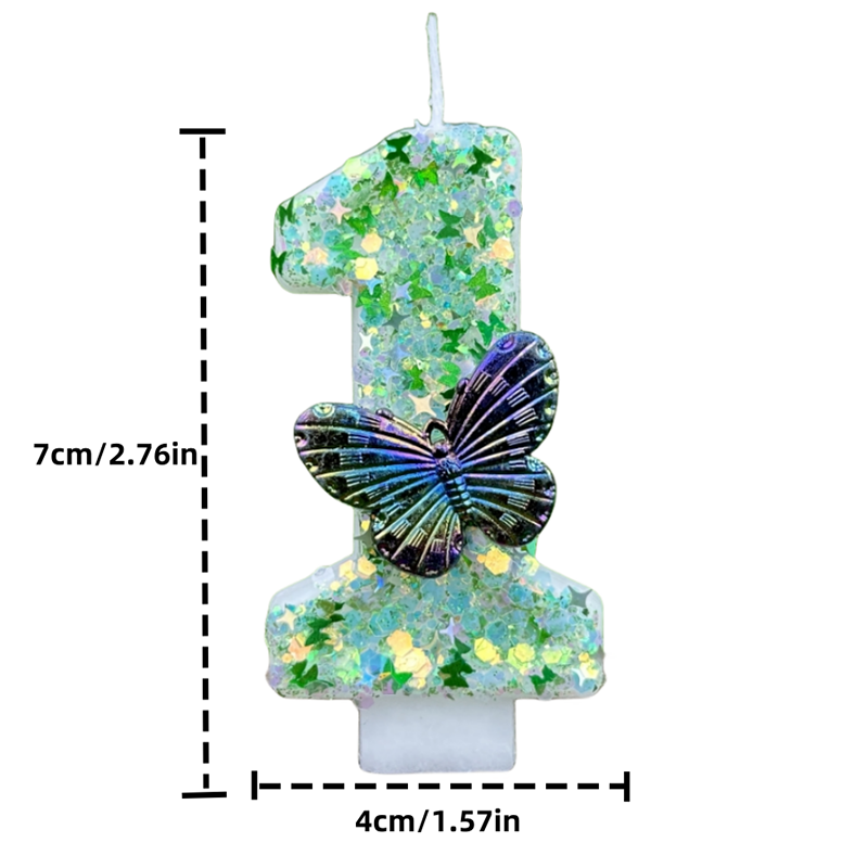 1Pc Green Sequins Number 0-9 B - огляд і ціна Holiday Candle Set