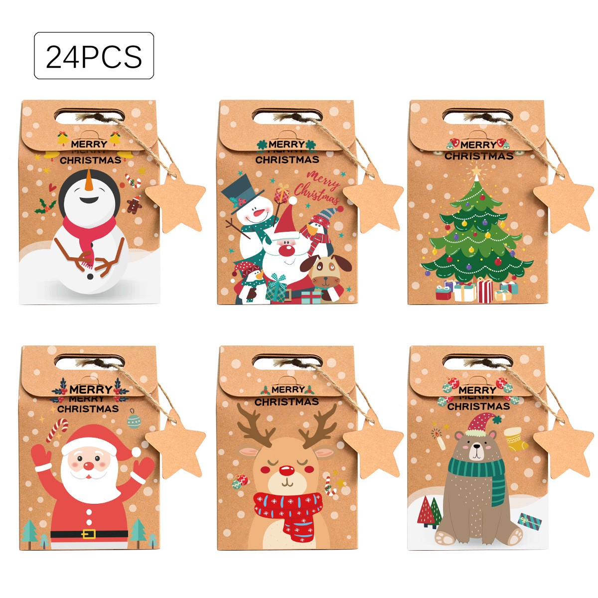 6/12/24Pcs  Christmas Kraft Pa - огляд і ціна Advent Calendar Gift