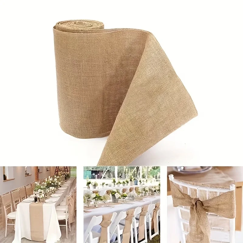 Natural Beige Burlap Roll 30cm - огляд і ціна Christmas Table Runner