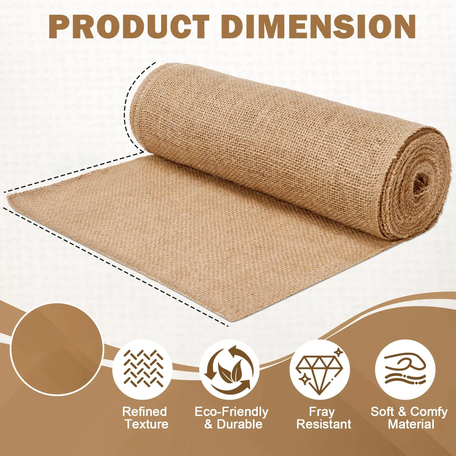 Natural Beige Burlap Roll 30cm - огляд і ціна Christmas Table Runner