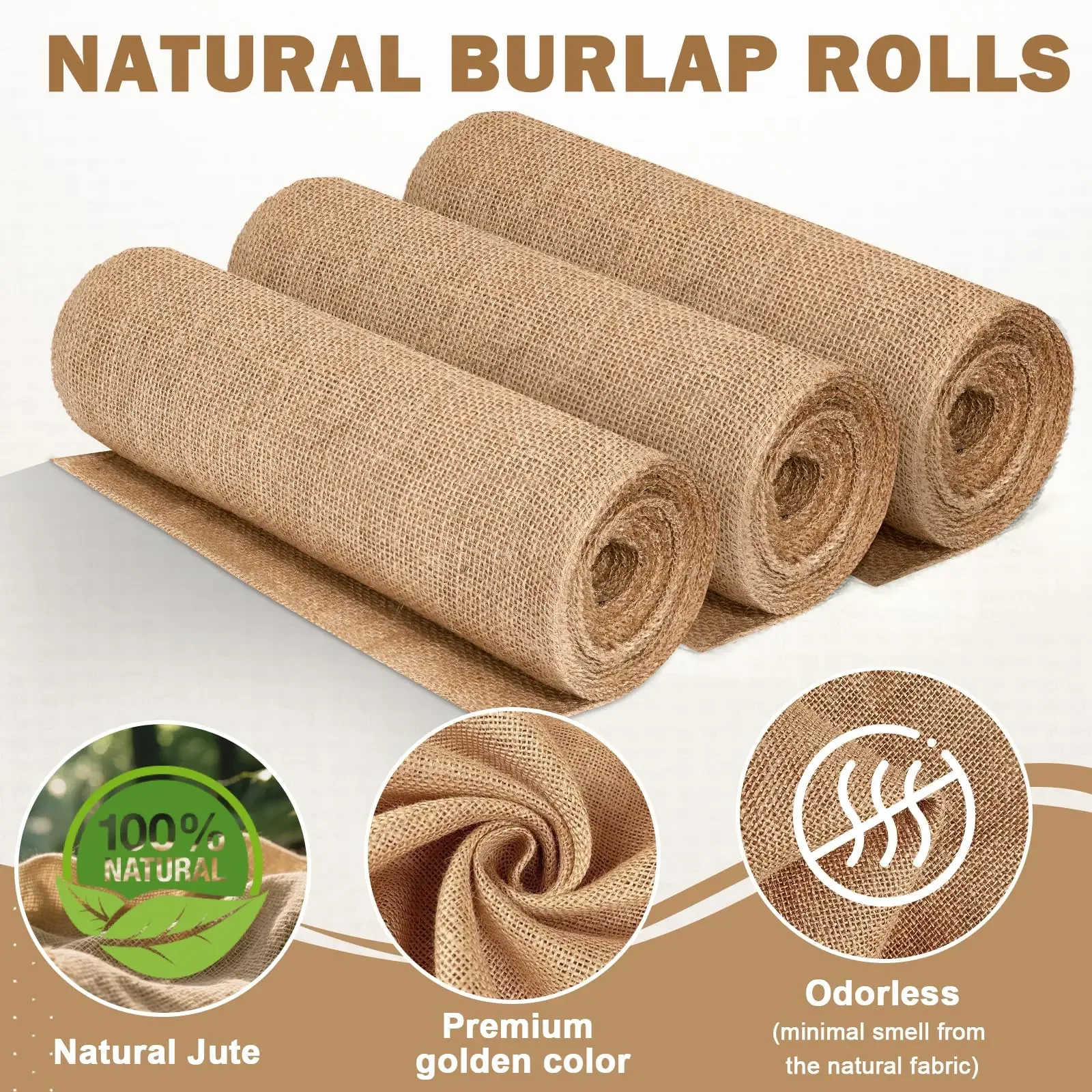 Natural Beige Burlap Roll 30cm - огляд і ціна Christmas Table Runner