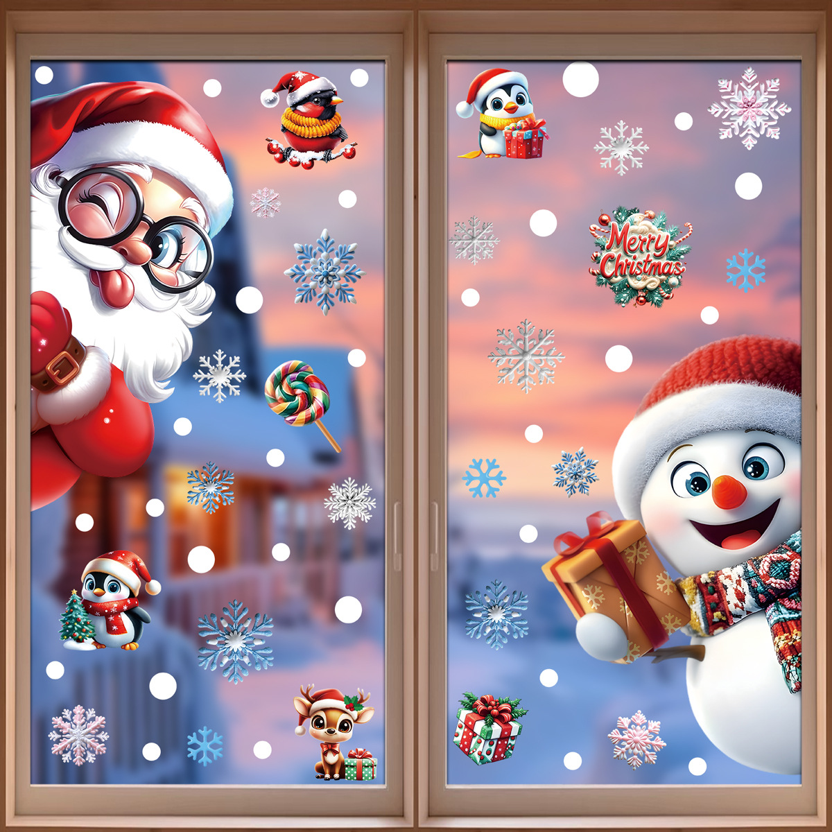 2025 Christmas Static Window C - огляд і ціна Snowflake Window Decal