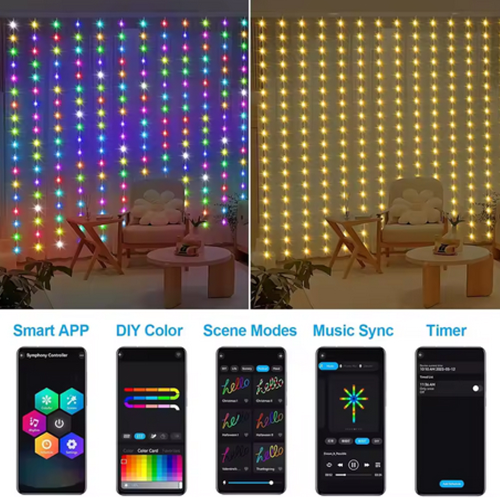 3M RGB Smart LED Curtain Light - огляд і ціна Led Fairy String Lights
