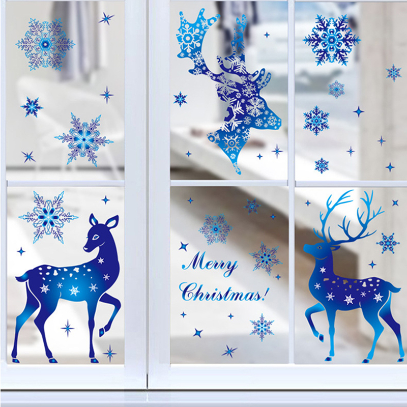 Christmas Window Stickers Elk  - огляд і ціна Snowflake Window Decal