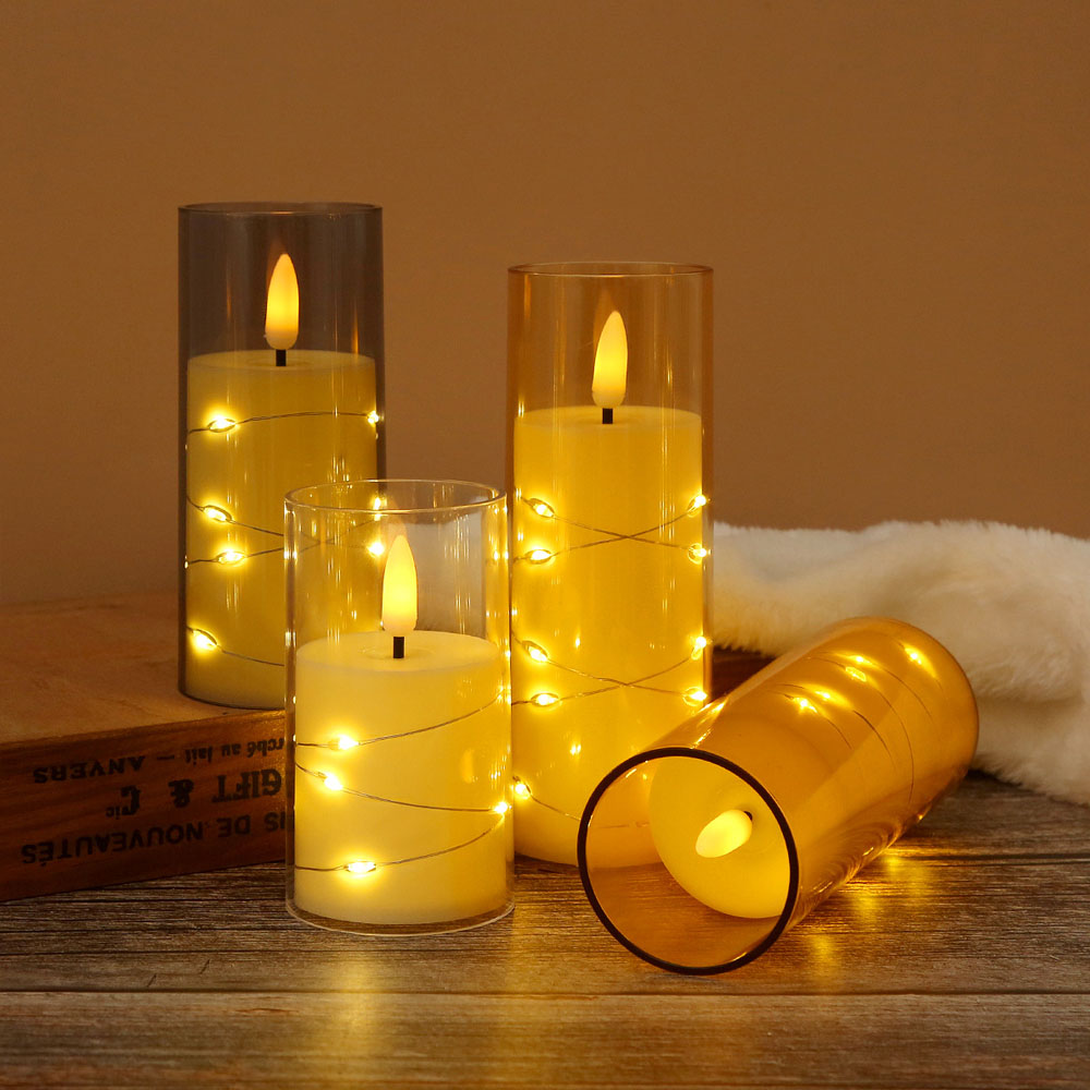 3pcs/set LED Copper Wire Flame - огляд і ціна Holiday Candle Set