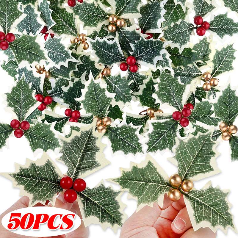 5-50pcs Christmas Holly Berrie - огляд і ціна Christmas Wreath Fake