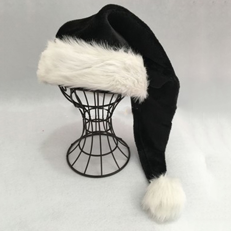 Christmas Santa Hat Black Long - огляд і ціна Santa Hat Plush